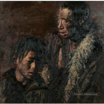 père tanguy Tableau Peinture - Père et Fils Chen Yifei Tibet